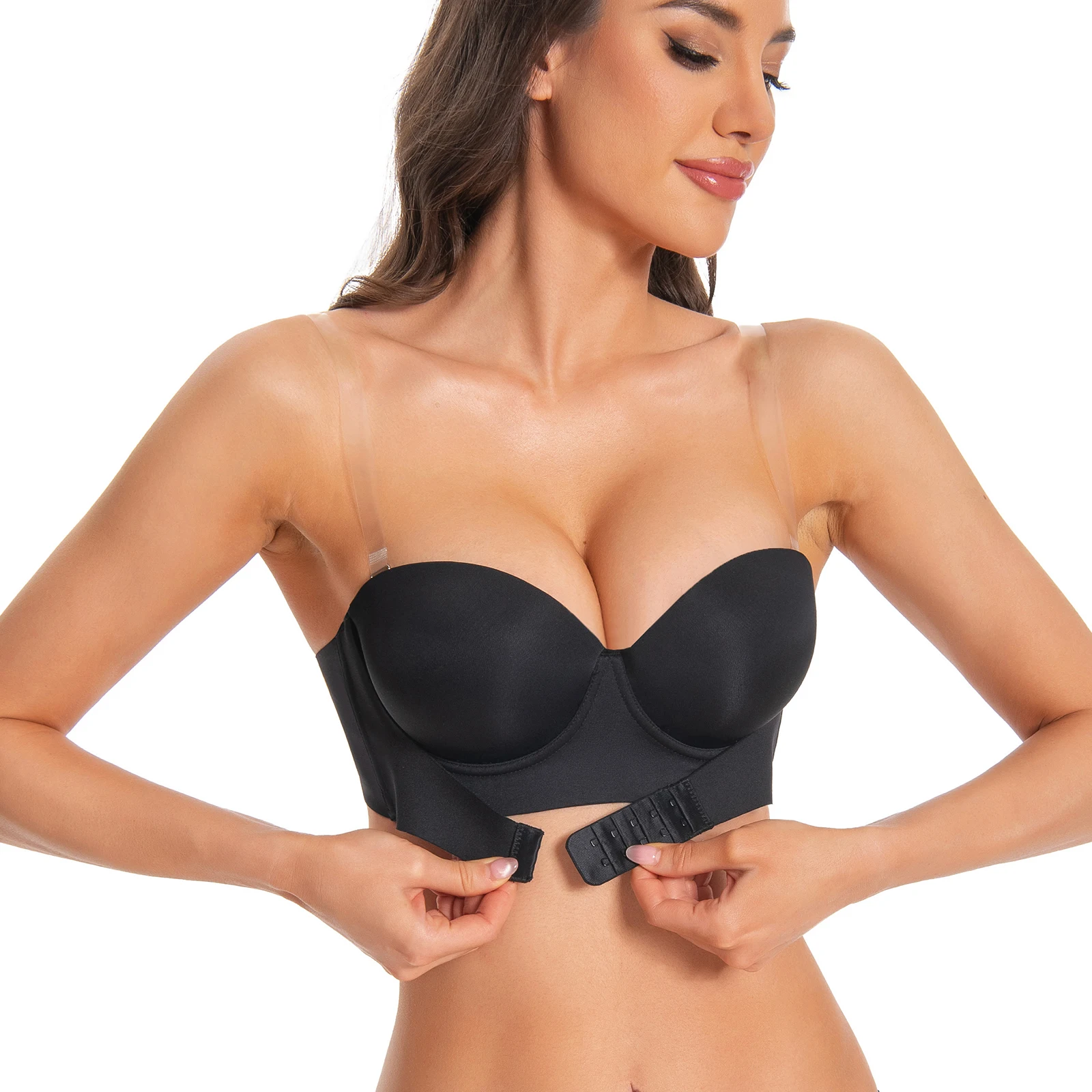 

New Sexy Push Up Steel Ring Bras Back Front Closed Breasts Gather Comfort Adjusted Women's Bra Convertible Multiway Bras
