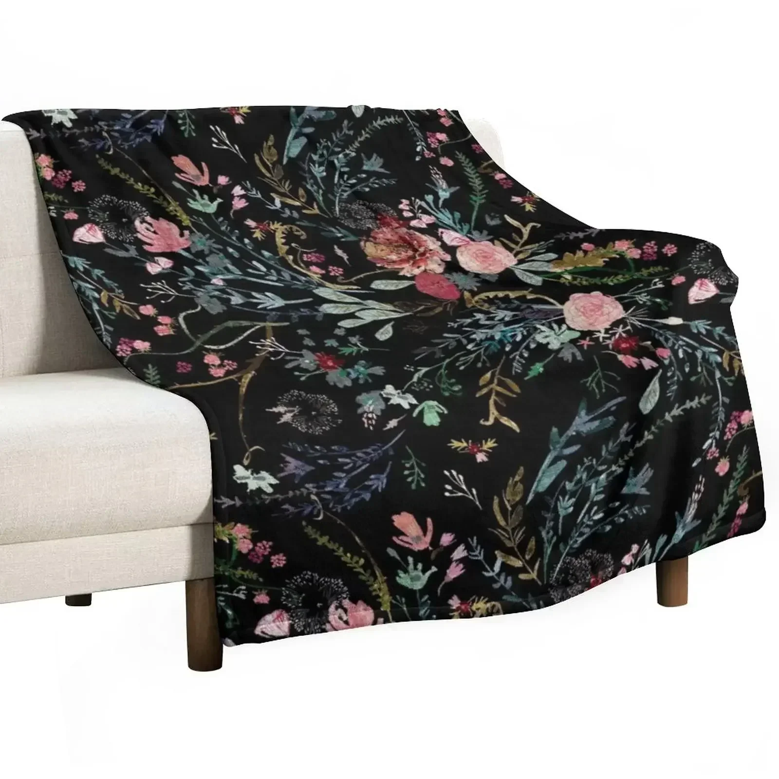 

Midnight Floral Throw Blanket Soft Kid'S Blankets