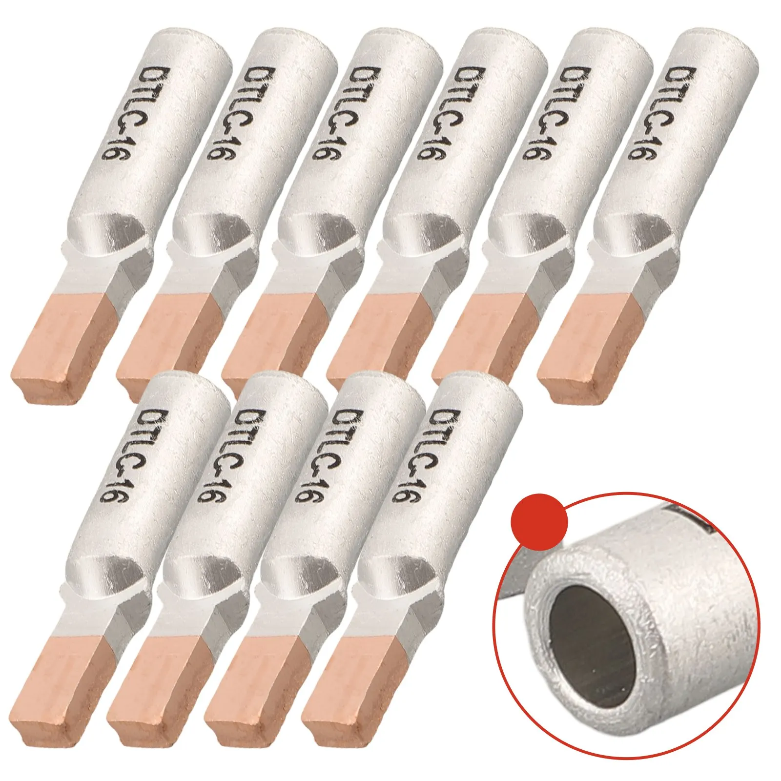 10pcs  DTLC Wire  Terminal Cable  Lugs Wiring Connector For Circuit Breaker 10-25mm2 Connector Nose Electric Power Fitting