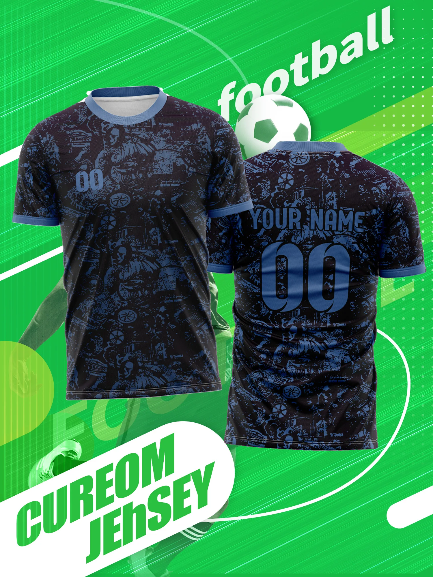 

Футболка для футбола с индивидуальным дизайном: фото, имя, номер. Стильный и современный спортивный образ.