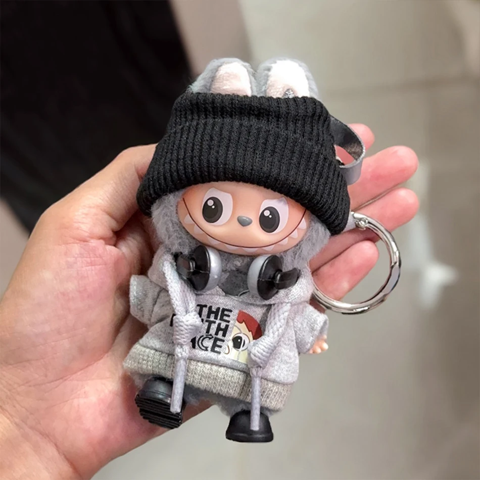 

New For Mini Labubu 4.0 Pin For Love Series Plush Doll Clothes Fashion Hoodie Pants Set for Labubu Doll Clothes Accessories Gift