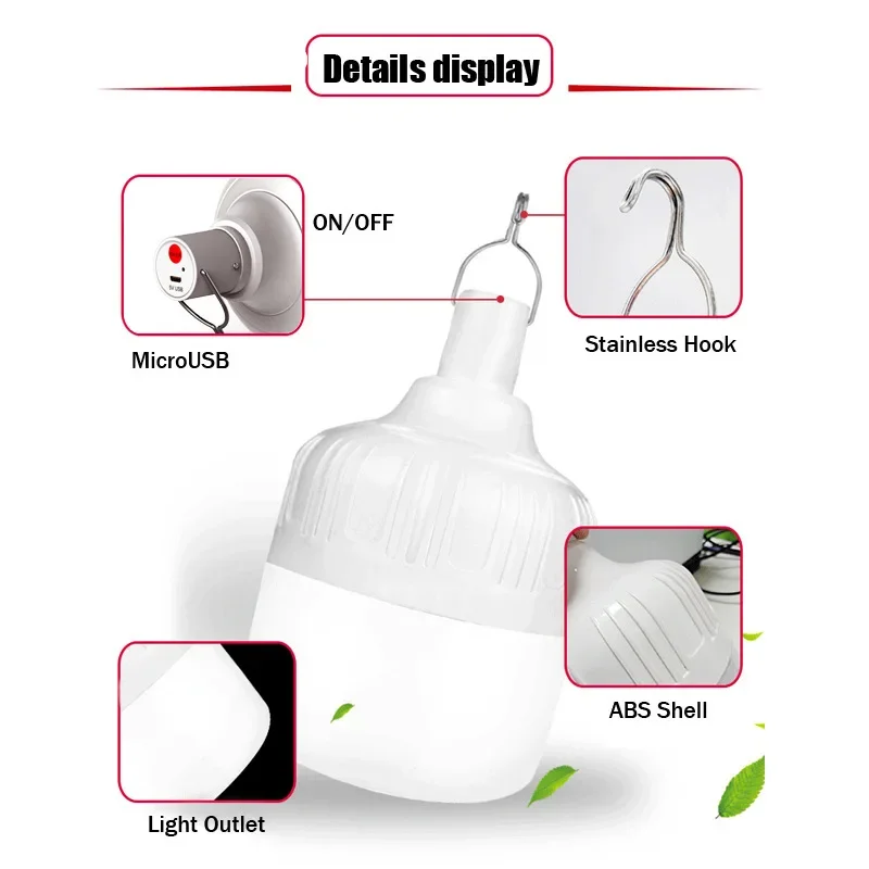 Charging Light Bulb Power Outage Emergency Lighting Household Mobile Ultra Bright Outdoor LED Night Market Stall Light