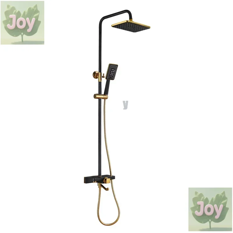 

Латунная латунная настенная двойная насадка для душа с дождевой 3-ходовой термостатический набор смесителей для ванной комнаты и душа