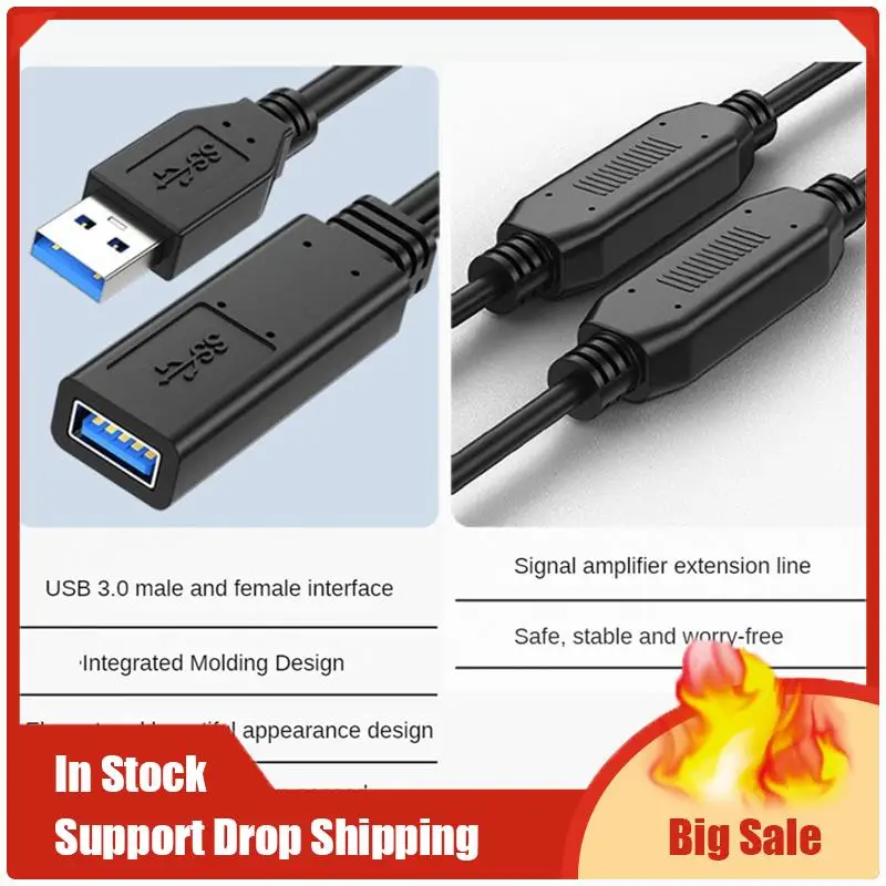 USB 3.0-Verlängerungskabel, Stecker auf Buchse, aktives Verlängerungskabel, USB-Repeater mit Signalverstärker, 49,2 Fuß/15 Meter, langlebig