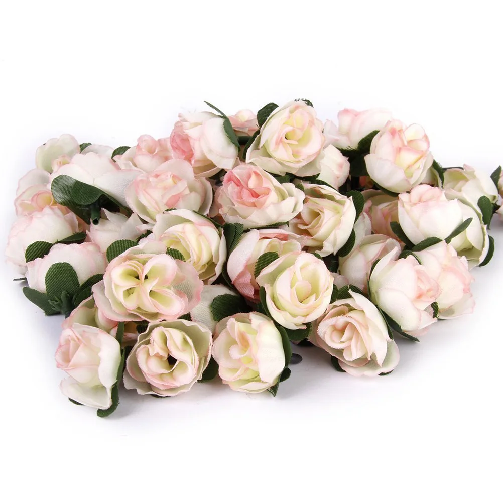 

30Pcs Artificial Silk Rose Heads 3cm Pink Wedding Table Decoration Tossing Reusable Floral Decor Silk Rose Head