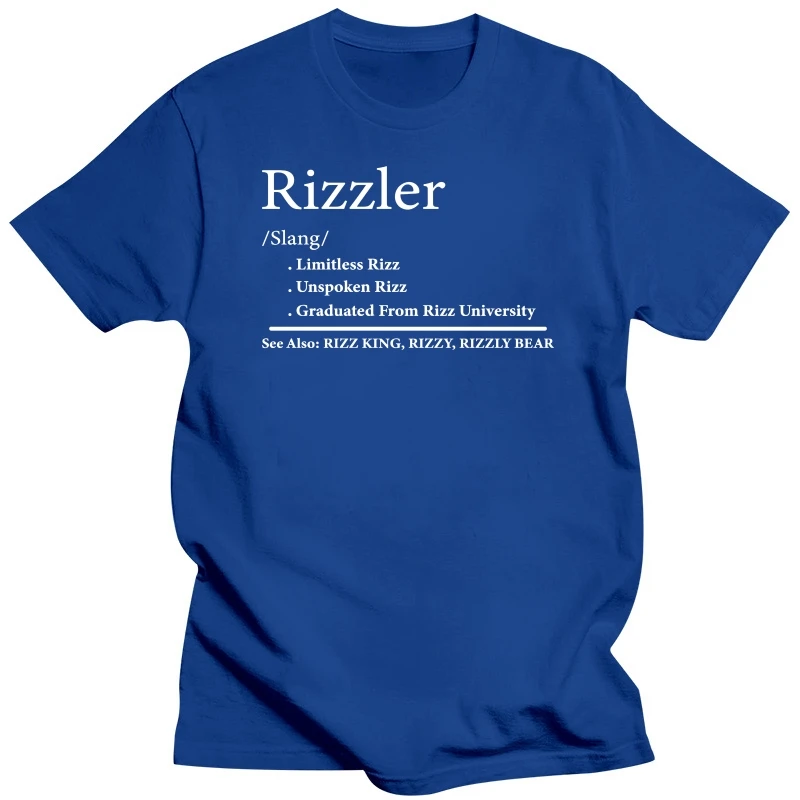 The Rizzler Definition T Shirt lucu Rizz Meme Y2k kaus untuk pria wanita kasual 100% katun musim panas uniseks atasan ukuran EU