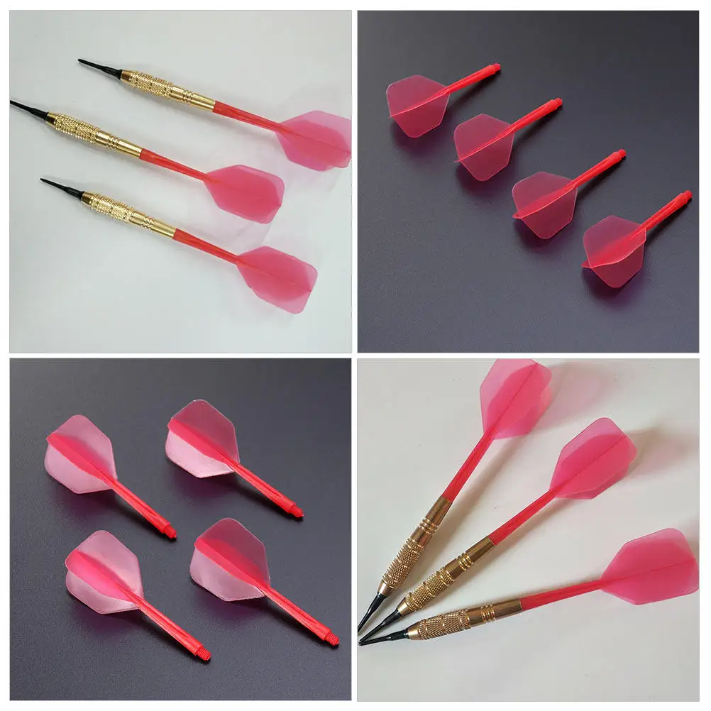 10Pcs Dart Flights and Shafts Plastic Anti-Fall Leaves Design Improved Stability Longer Lifespan Easy Installation Removal Dart