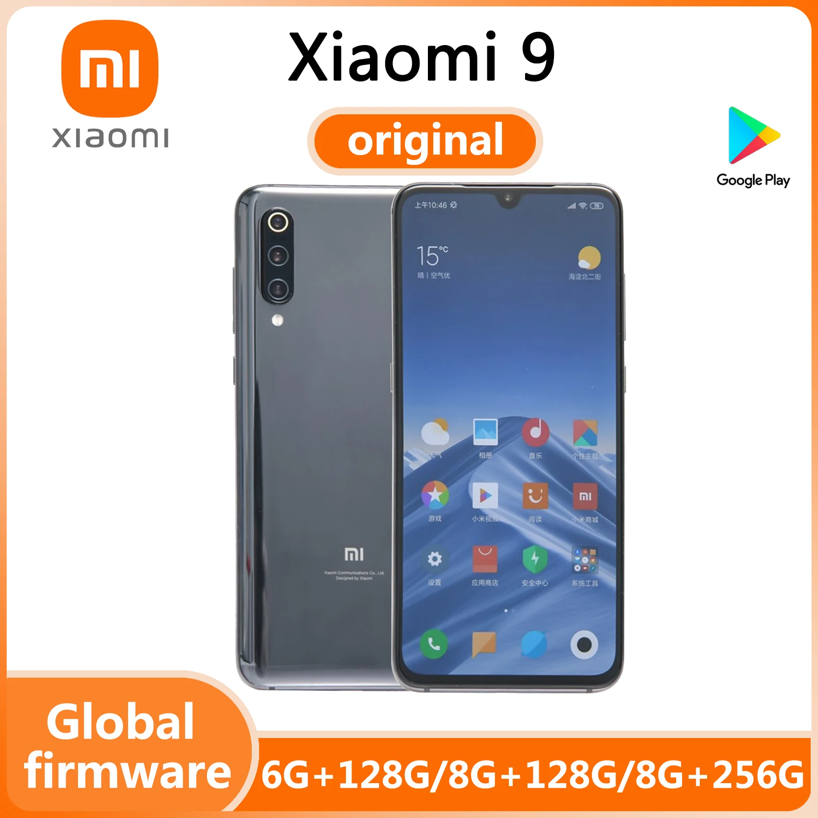 Xiaomi 9 smartphone Snapdragon 855  Xiaomi Smartphone 6G/8G 128G/256Gused phone