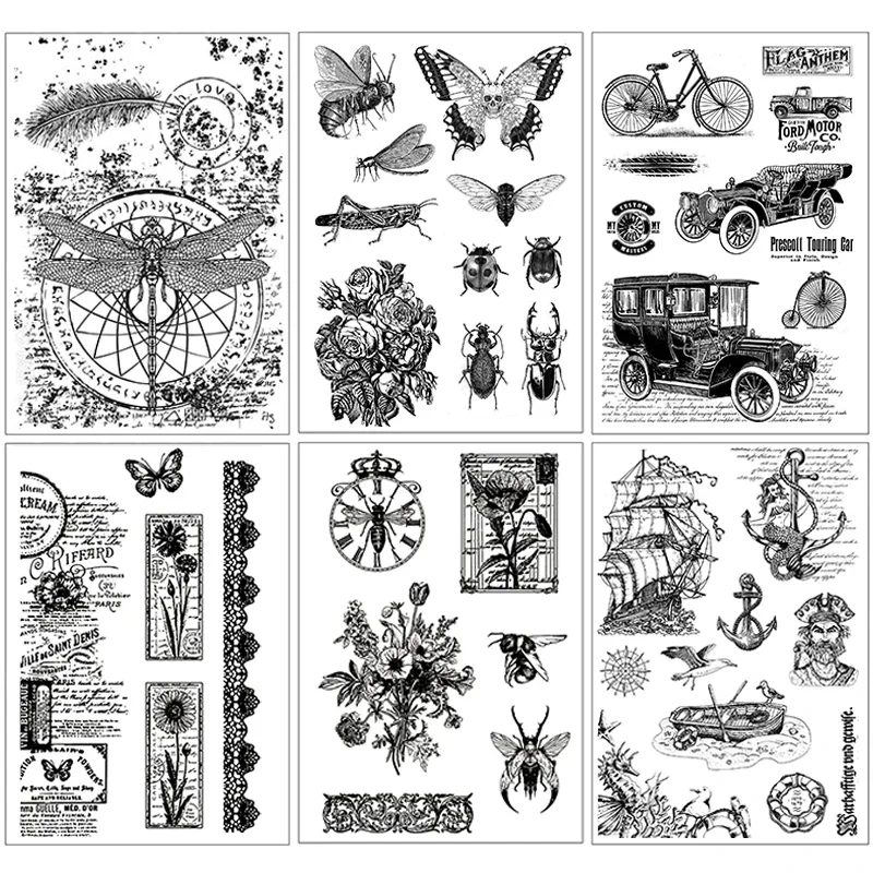 Vintage owady silikonowe znaczki dla majsterkowiczów papier do scrapbookingu Album rzemiosło dekoracyjne rzemiosło Album fotograficzny znaczki