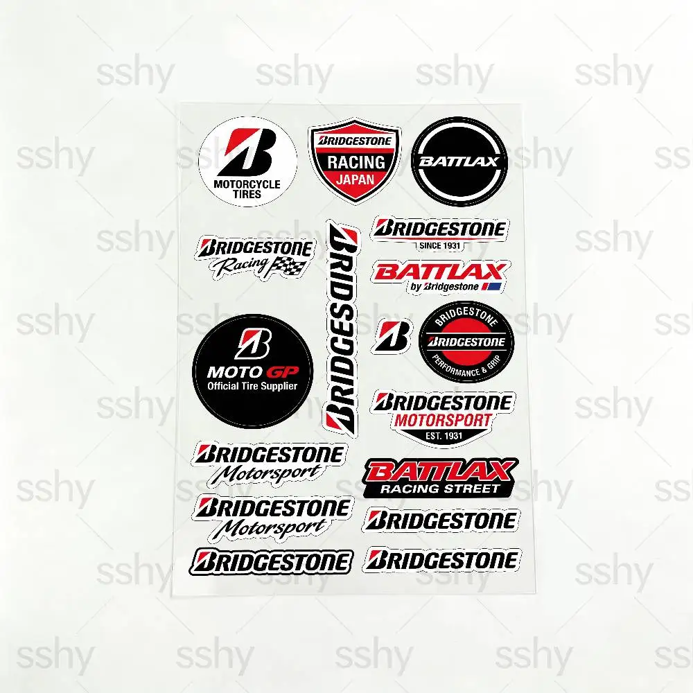 

Светоотражающие наклейки для мотоциклов BRIDGESTONE, водонепроницаемые наклейки для шлема, скутера, топливного бака, ящика для инструментов, гоночные наклейки