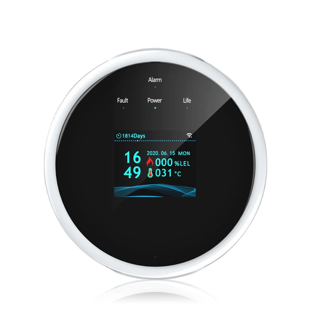 

Leakage Detector LCD Digital Tuya Leak Sensor Household 6% LEL Temperature Sensing Air Alarm Kitchen Restaurant