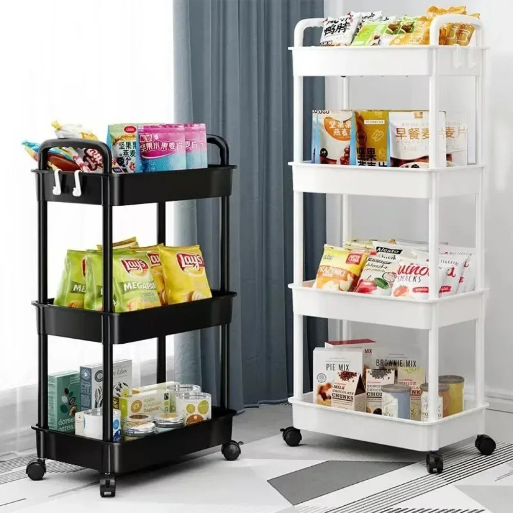 Trolley Household Kitchen Multi-Layer Storage Home Accessories Mobile Storage Rack Multifunctional Cart With Wheels Rack Bedroom