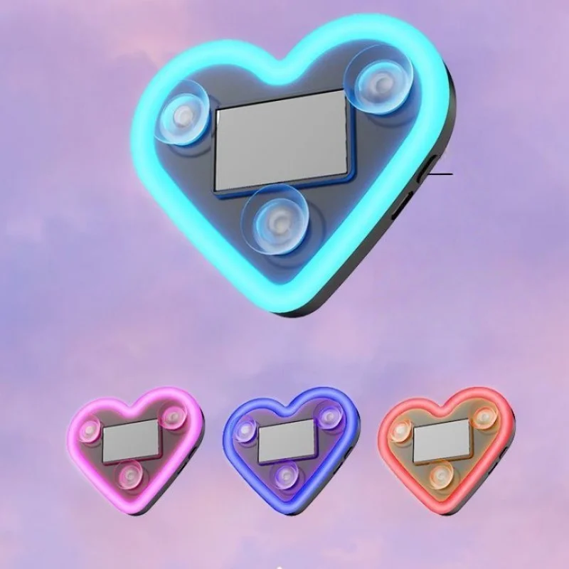 Car Heart-shaped Neon Lights Solar-powered Wireless Decor Vehicle Interior Interior Atmosphere Car Window Ambiance LED