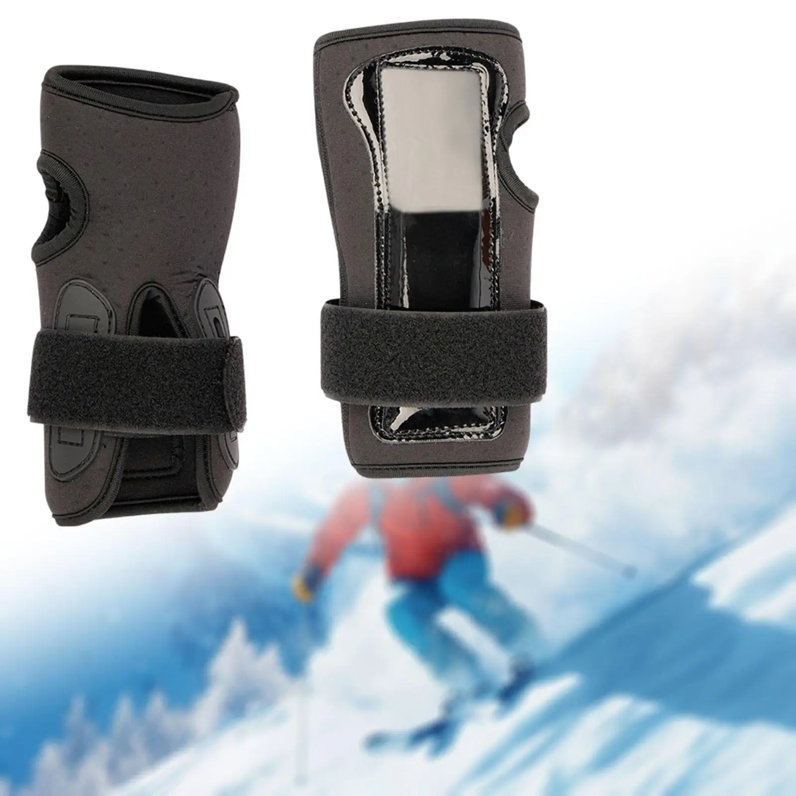Wrist Guards for Skiing Snowboarding with Splints TPU Protection Cover Adjustable Sticky Strap Breathable Neoprene Hand Support