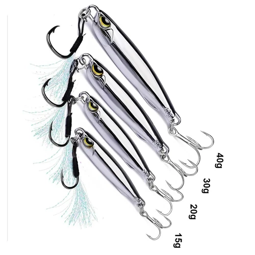 Imagen 2 del producto Señuelo de pesca metálico Artificial que se hunde, 15g, 20g, 30g, 40g, cebo Jig, cebos de Jigging de fundición lejana, cuchara Spinnerbait