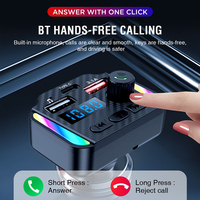 Bluetooth 5.3 Car FM Transmitter PD Type-C Dual USB MP3 Player Car Radio Modulator Fast Charge Adapter Handsfree Colorful Light