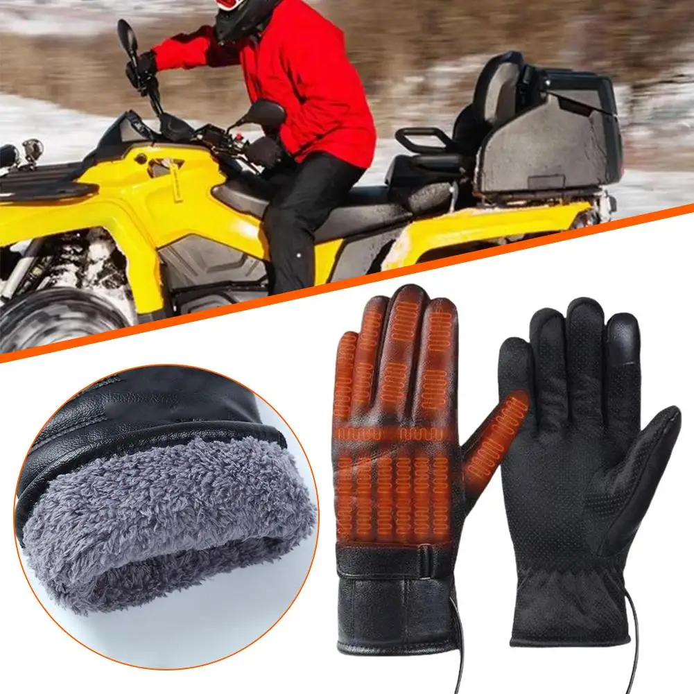 Guanti per riscaldamento termico per bici da moto guanti per batteria elettrica invernale guanti per scaldavivande impermeabili per le mani Usb No Heated Glo O4d6