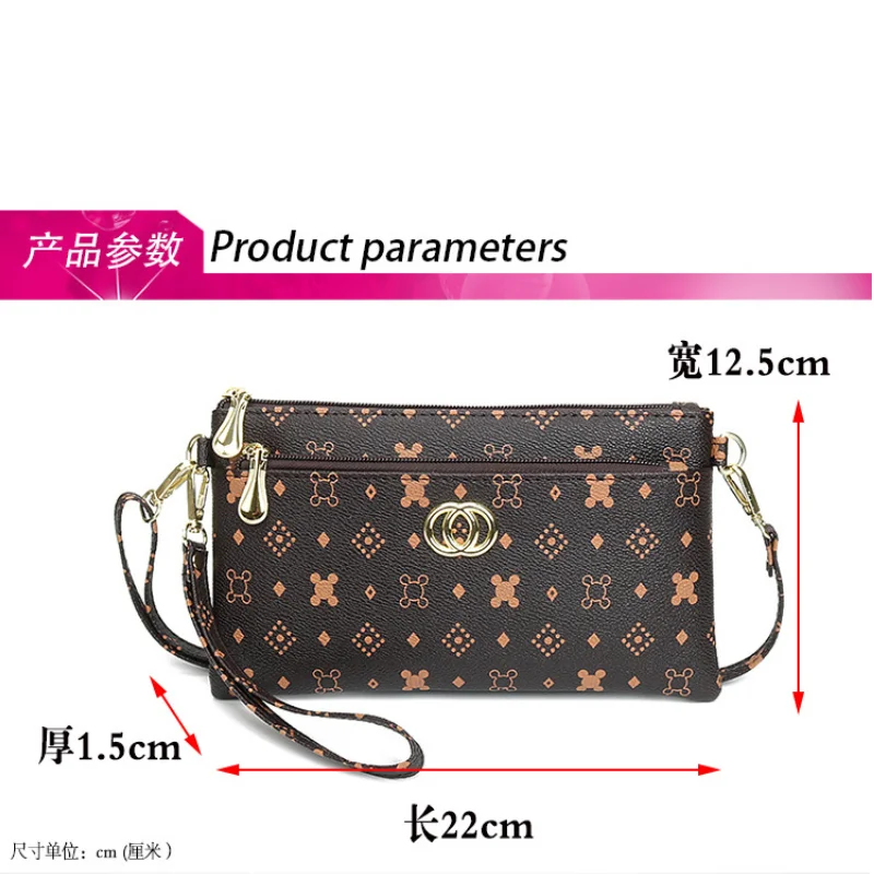 New Small Square Bag Fashion Middle Aged Mom Shoulder Bags Solid Mobile Phone Bag Leisure Versatile Women Portable Crossbody Bag