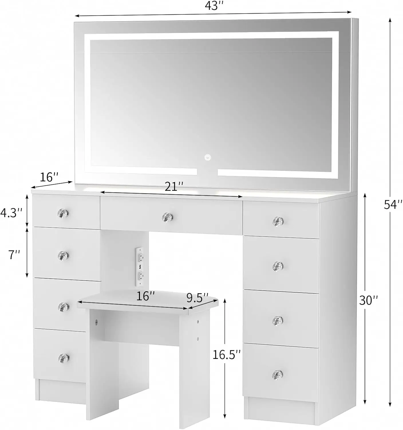 Vanity with Lighted Mirror -43