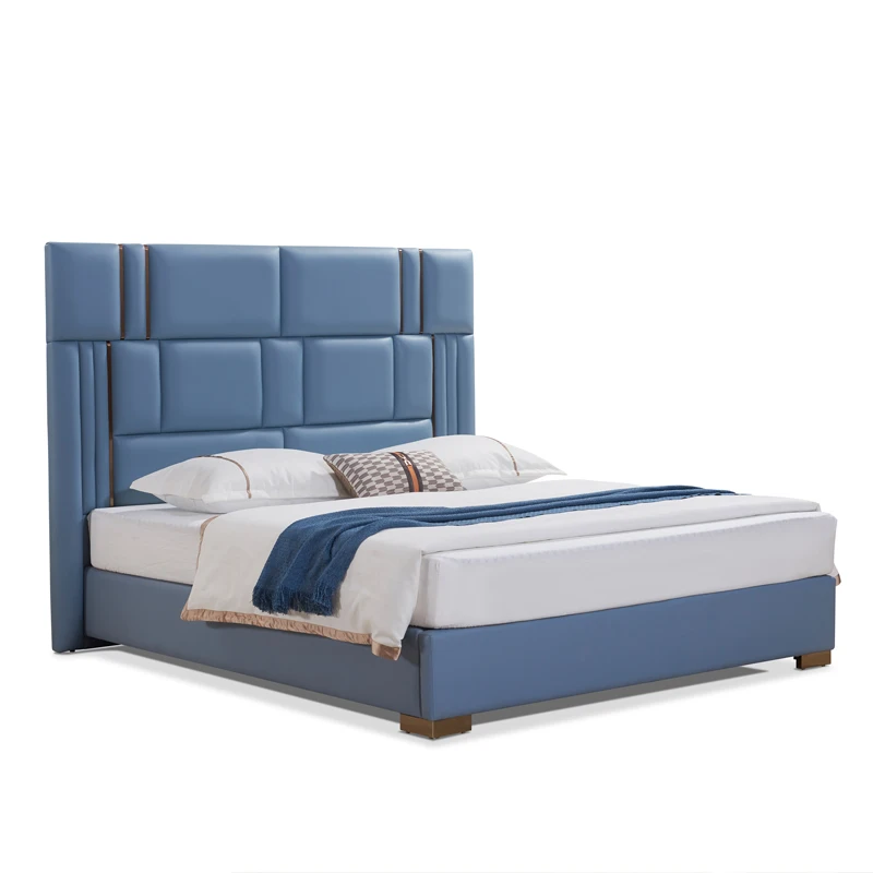 

#High-End Luxus Leder Polster bett Schlafzimmer möbel Doppelbett modernes weiches Bett
