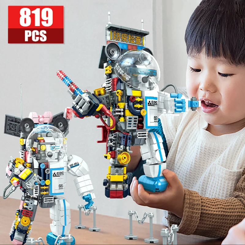 

819 Pcs Technical Aerospace Space Astronaut Model Building Blocks City Spaceman Robot Moon Explore Toys For Blocks Kids Gifts