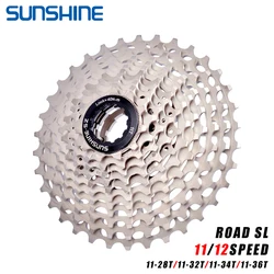 SUNSHINE Ultralight Road Bike Cassette 11/12 Speed 28T/32T/34T/36T CNC Cassette 11V 12V  for Shimano HG