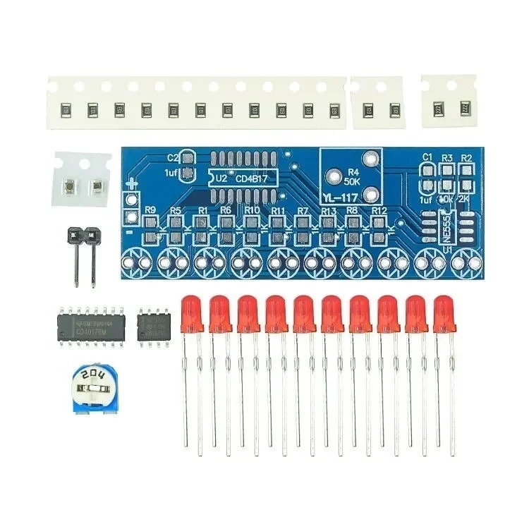 

Smart Electronics Kits NE555+CD4017 Light Water Flowing Light LED Module DIY Kit
