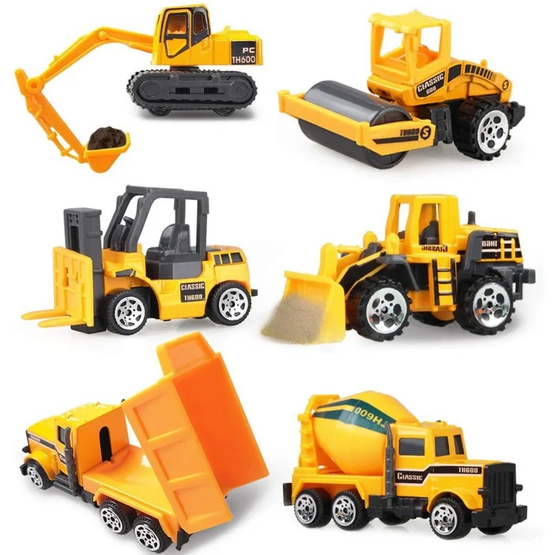 

6pcs/set Mini Engineering Diecast Car Model Toy Vehicle Construction Dump Truck Excavator Educational Toys for Boy kids