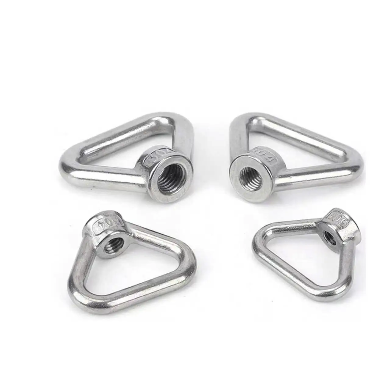 2PC M8 M10 M12 M14 M16 M20 304 Stainless Steel Triangle Lifting Eye Nut Trapezoid Thread Rings Fit For Handle Bolts