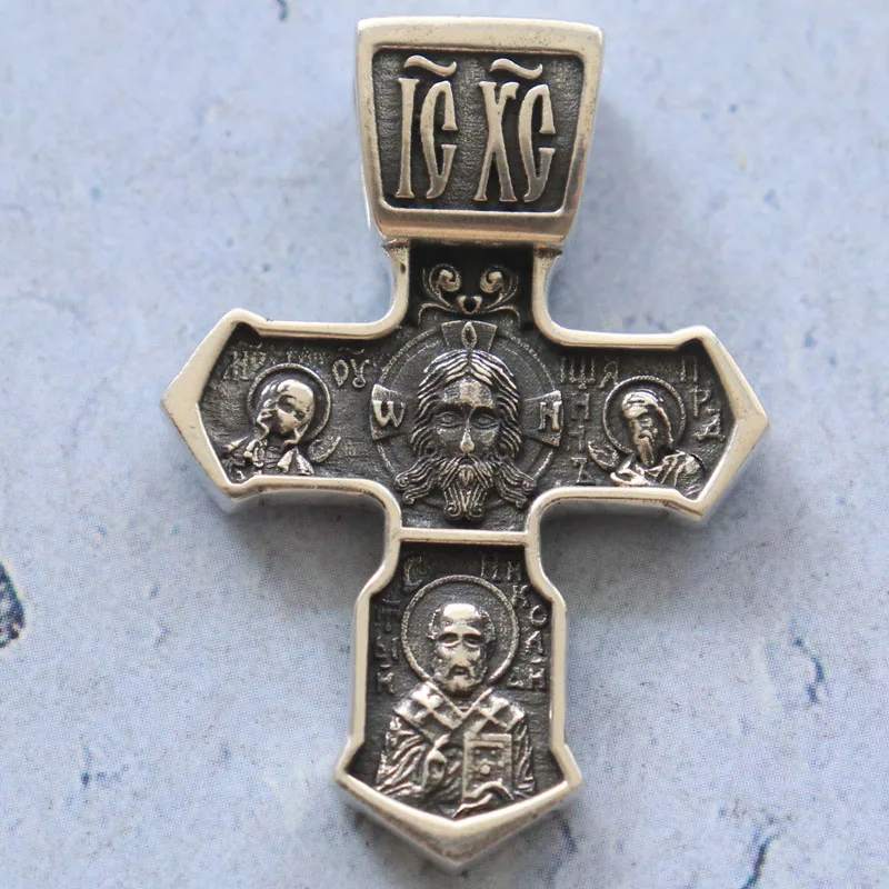 8.1g Jesus Christ Orthodox Silver Christian Cross Christianity Pendant  Customized 925 SOLID STERLING Silver Pendant