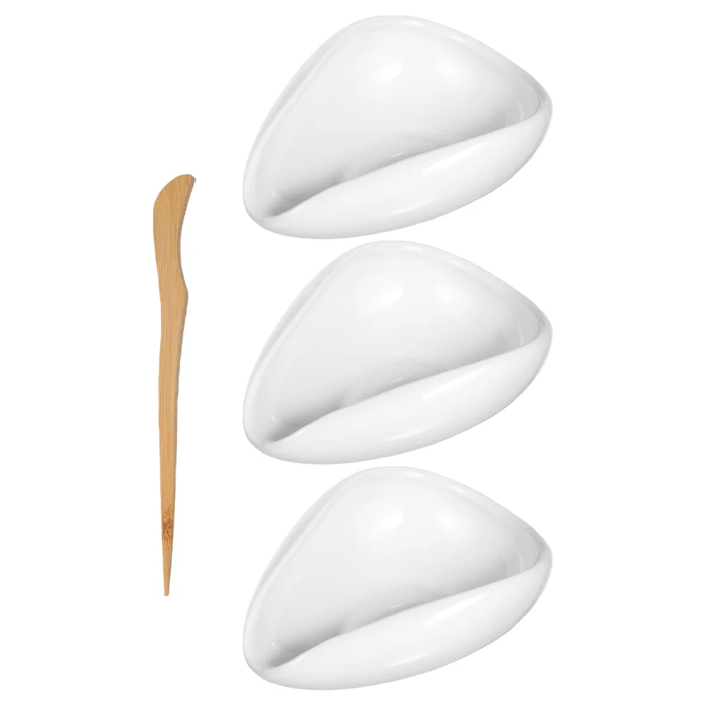 

1Set Porcelain Tea Presentation Vessel Chinese Accessories Highdensity Glaze Easy Clean Coffee Bean Holder Spoon