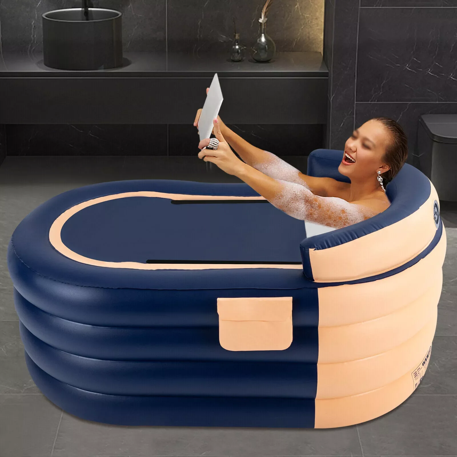 1.8M Inflatable Bathtub PVC Folding Bath Tub Portable Adult Kid SPA Pool NEW!