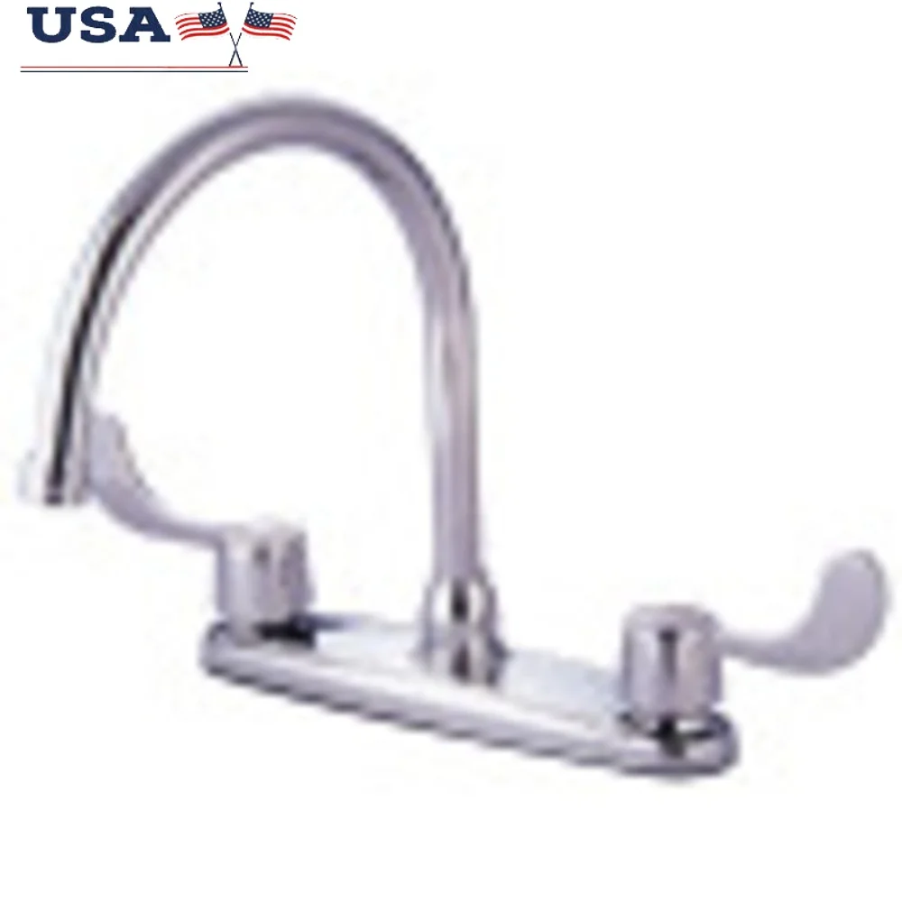 

Полированный хромированный кухонный смеситель с центральной установкой, твердая латунь, строительный поворотный излив, 1/4 поворота, безмойный картридж, простая установка