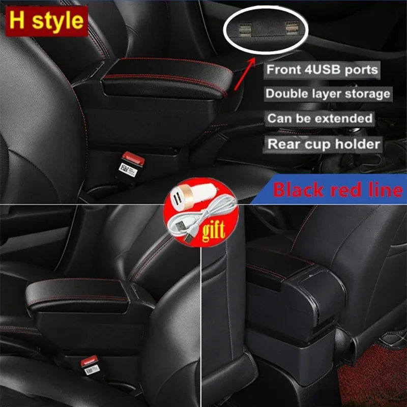 For Ford Fiesta 2009-2017 armrest box central Store Centre Console box with cup holder 2009 2010 2011 2012 2013 2014 2015 2016