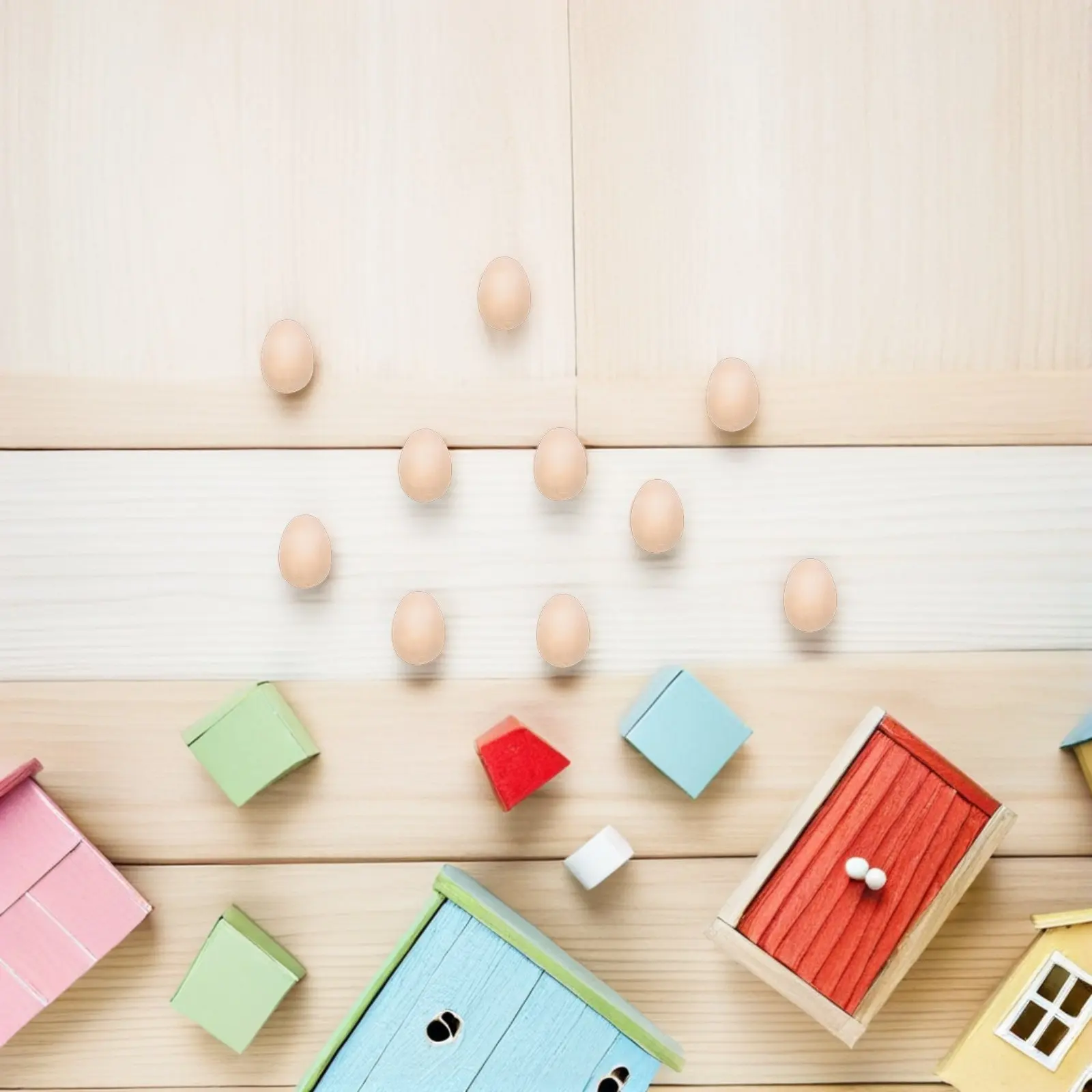 

50Pcs Unpainted Wood Eggs Smooth Hardwood Craft Set for Easter Decorations Childrens Art Supplies DIY Painting Projects At Home