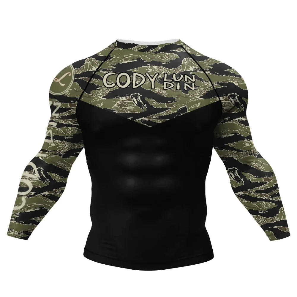 Men's Sports Compression Long-sleeve Top Tai Chi Pattern Breathable for Fitness Training Martial Arts Daily Wear view 6