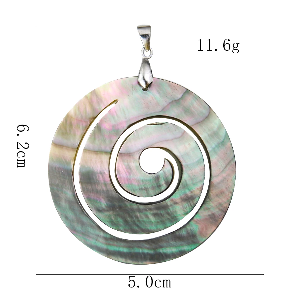 Natural Seashell Pendant Vortex Mother of Pearl Spiral Necklace Charm Jewelry Hand Craft Making DIY Muye Ocean Pendulum MOP