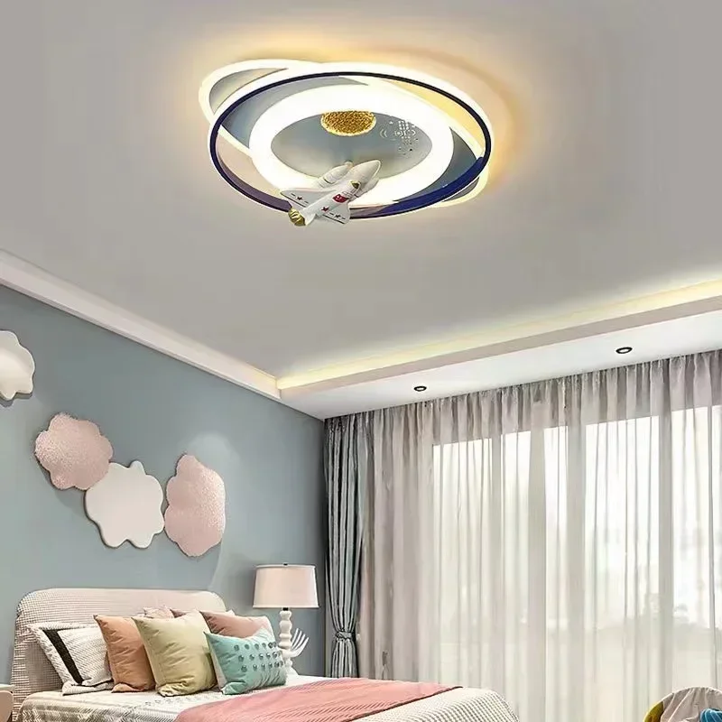 Ceiling Lights Kids Room Astronaut Boy Girl Bedroom Chandelier Princess Spaceman Rocket Rabbit Children's Lamps Home-appliance - Image 2