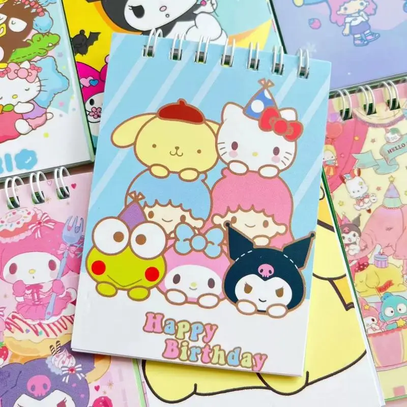 24pcs Sanrio Family Memo Pads Coil Book Cute Little Book Student Gift Prize Notebook Stationery Wholesale