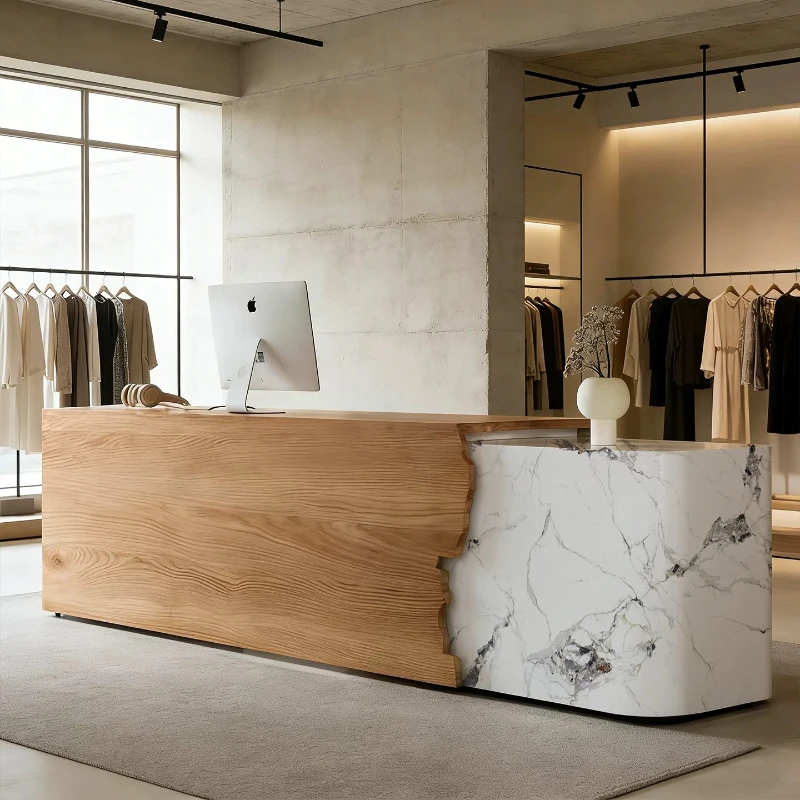 

Nordic Simple Luxury Reception Desk Counter Simple Beauty Reception Desks Modern Cashier Recepcion Desk Commercial Furniture