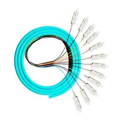 Pigtail Fiber Optics Patch Cord, OM3, Multimode, 0.9mm, 50/125 Jumper, SC, FC, ST, LC, Leather Cable, 1.5m, 10Pcs Lot