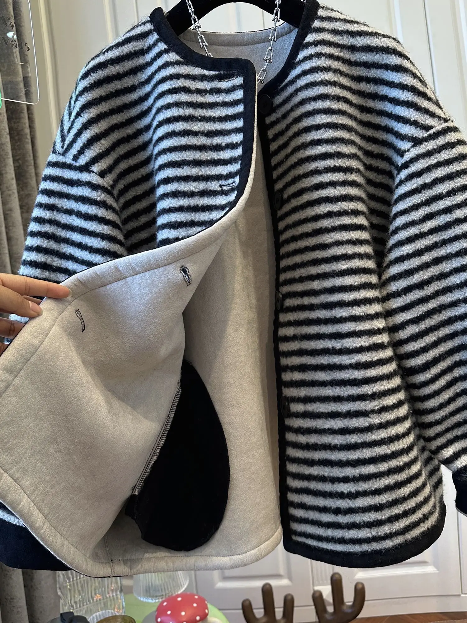 Veste européenne à rayures pour femme, ample, décontractée, nouvelle collection printemps et automne