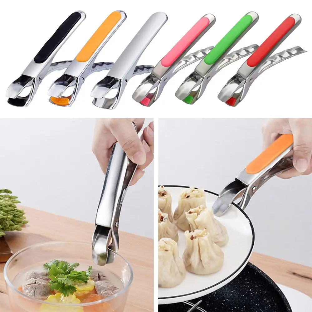 Plate Clamp Stainless Steel Clamp Lifter Gripper Anti Scald Clip Plate Bowl Dish Pot Holder Kitchen Supplies Bowl Clamp