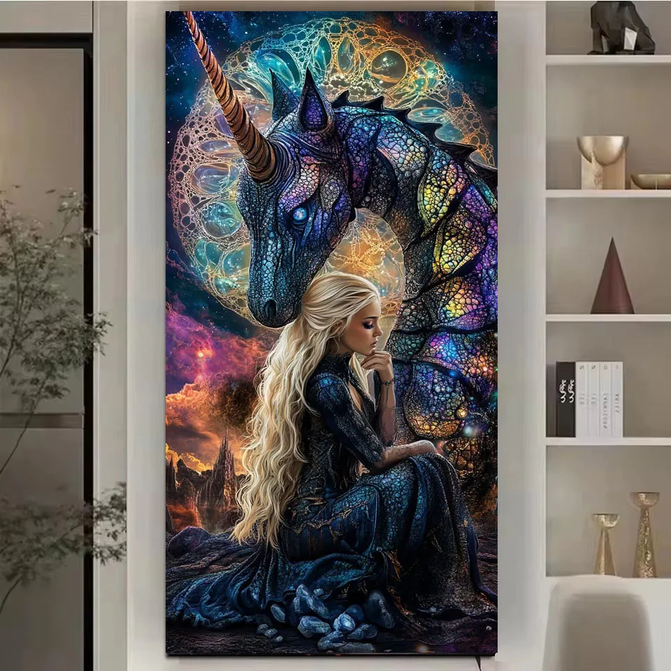 

Beautiful Woman And Unicorn DIY 5D Diamond Painting New 2026 Full Mosaic Diamond Art Embroidery Big Size For Home Decor Gift