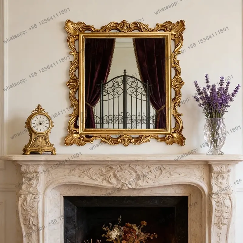 Best Sellers French Retro Makeup Mirror Home Living Room Fireplace Luxury Decorative Mirror