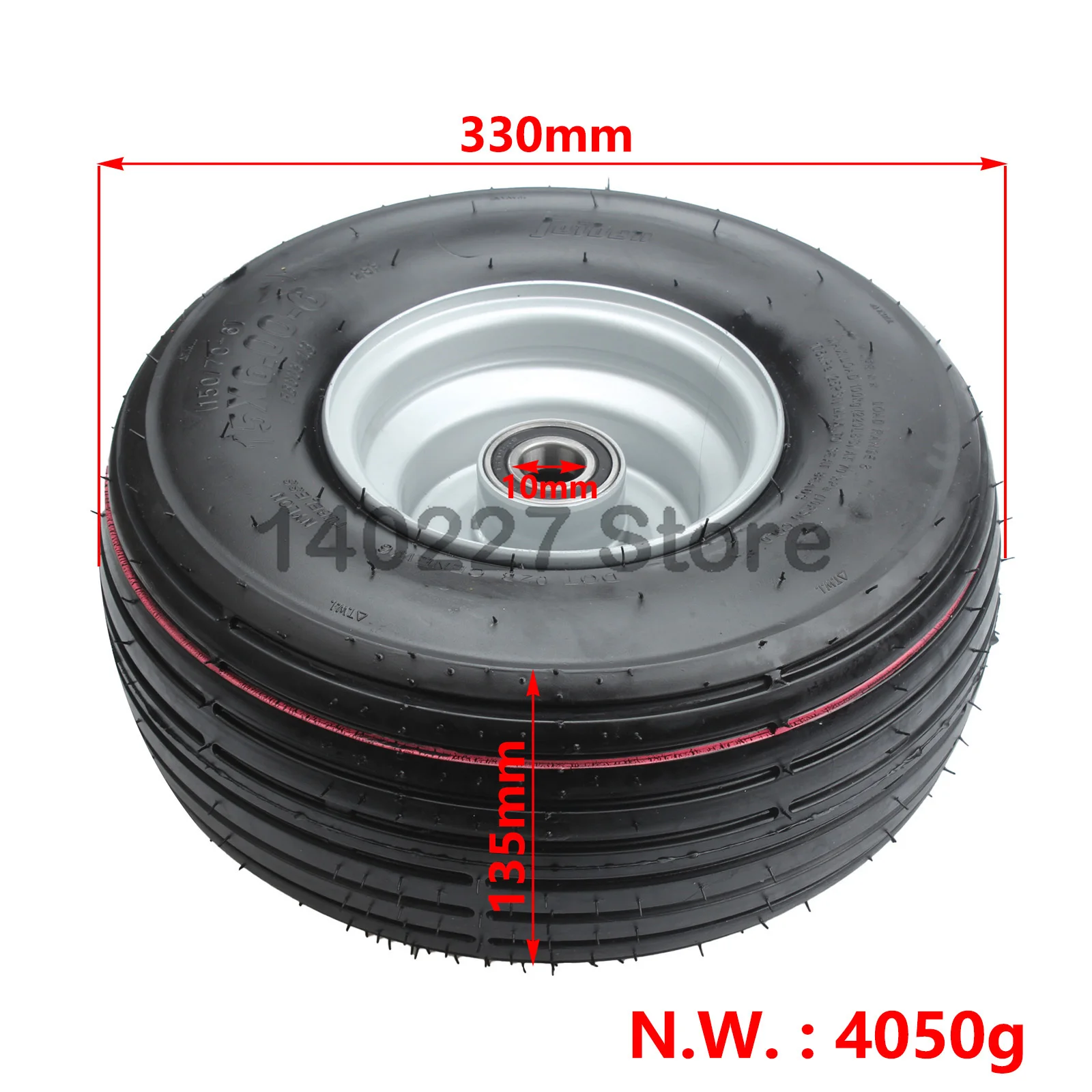 15x6.00-6 Inch Tire Bearing Wheel Bore 10mm for Lawn Mower Baler Tire Lawn Machinery Trailer Load Accessories