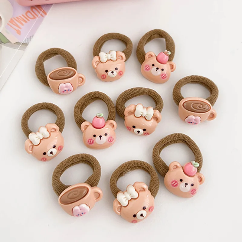 Cute High Elasticity Hair Ties for Girls, Soft Towel Loop Hair Bands, Non-Damaging Ponytail Holders, Perfect for Kids' Hairstyle