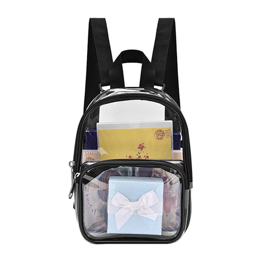 Small Clear Backpack Transparent PVC Backpack Summer Waterproof Beach Cell Phone bag for Travel School Storage Backbags