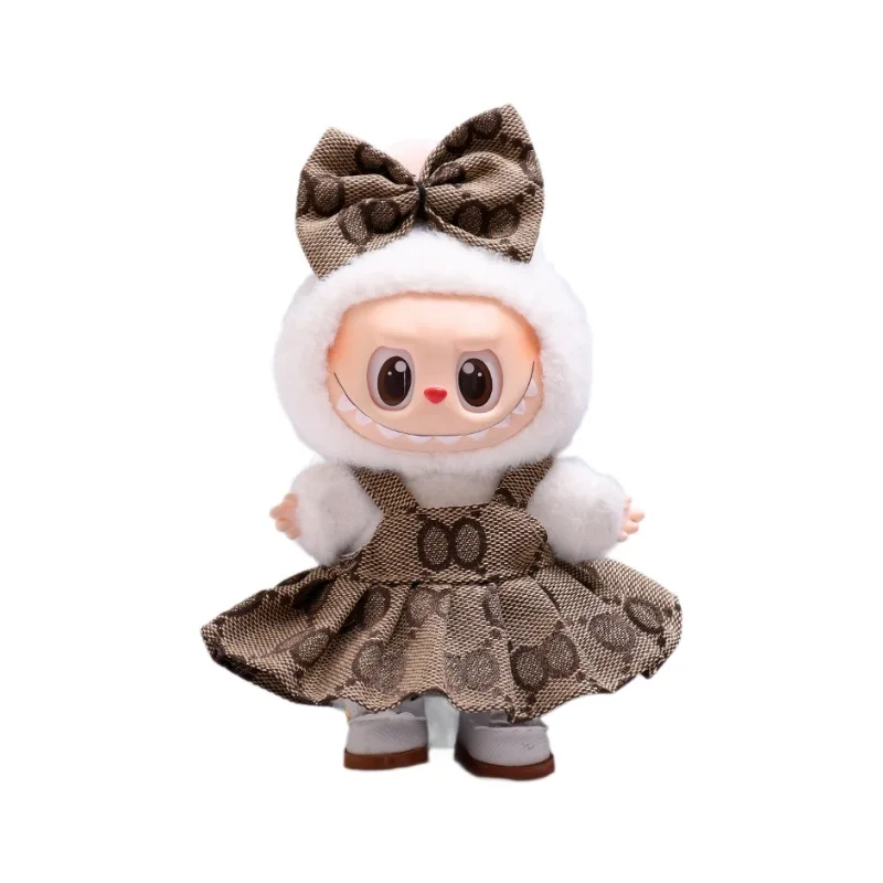 Labubu ตุ๊กตาเสื้อผ้าเด็ก Overalls คุณภาพสูงชุด Monster ชุดอุปกรณ์เสริมพิมพ์กระโปรงเสื้อผ้าของขวัญเด็ก