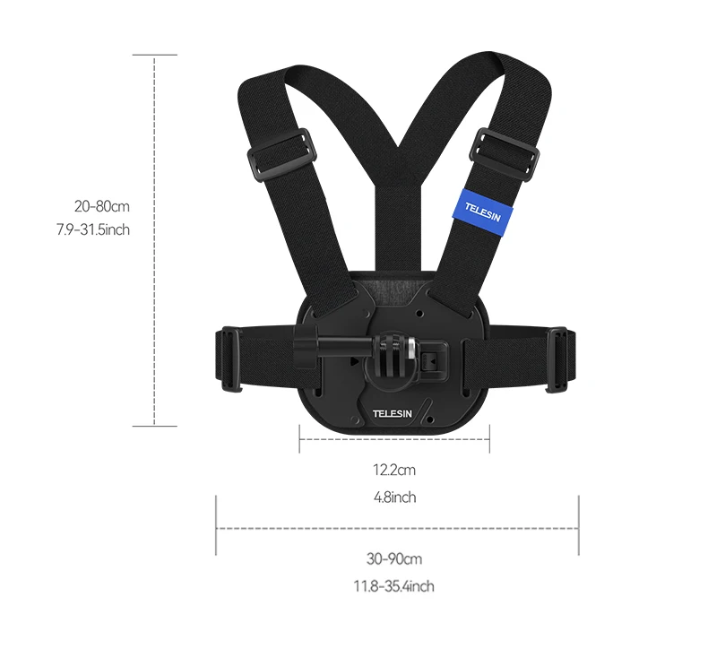 Teinin Quick Release Brustgurt halterung für Gopro Hero 12 11 10 9 8 7 6 5 insta360 dji osmo Action Kamera Zubehör – Detail 17